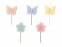 5 bougies "papillons et fleurs"