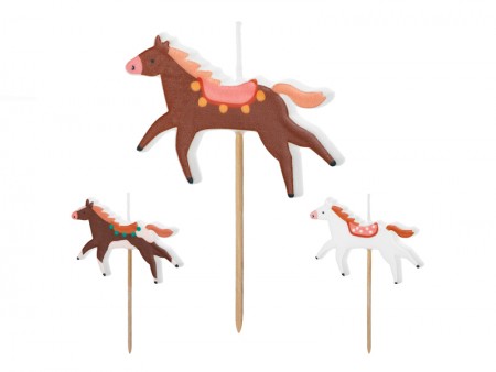 3 Bougies - cheval - Assorties