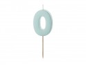 Bougie Chiffre 0 - bleu clair