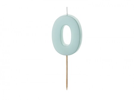 Bougie Chiffre 0 - bleu clair