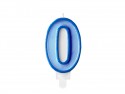 Bougie Chiffre 0 - bleu