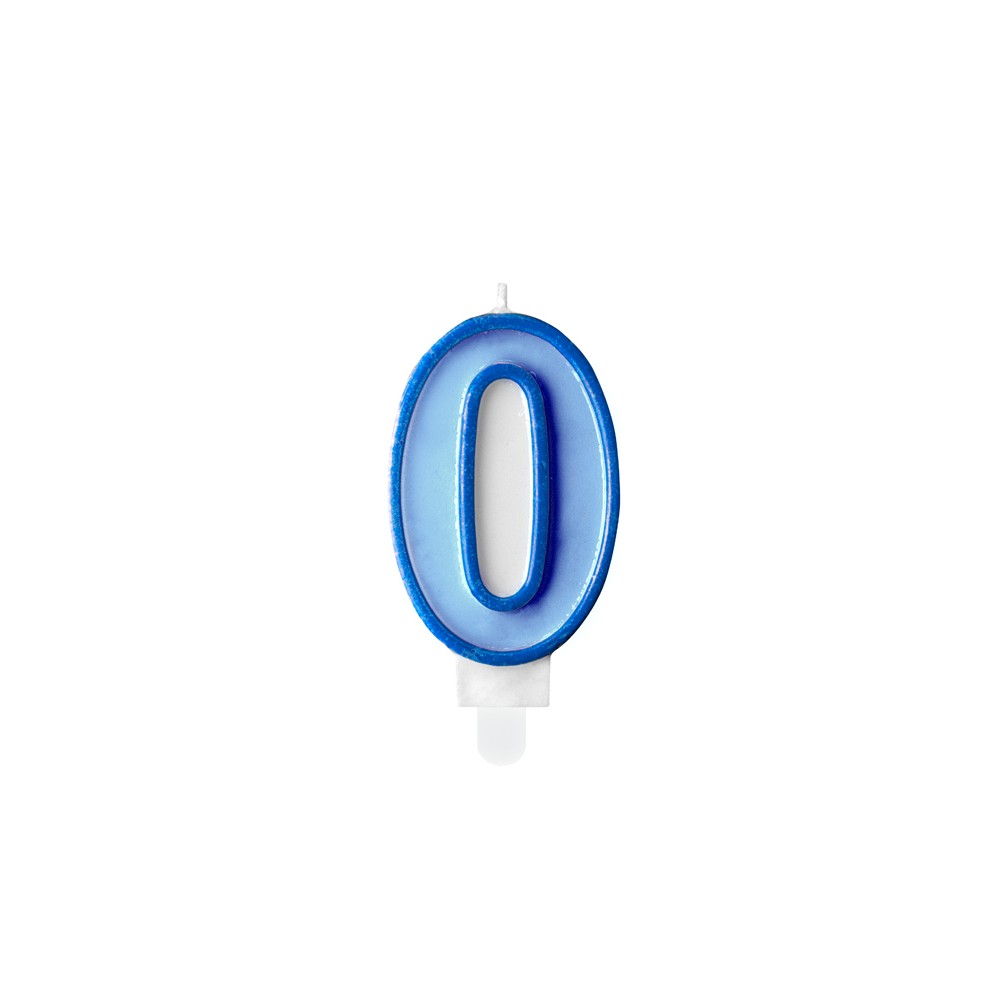 Bougie Chiffre 0 - bleu