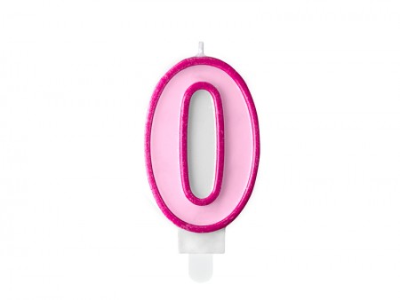 Bougie Chiffre 0 - rose