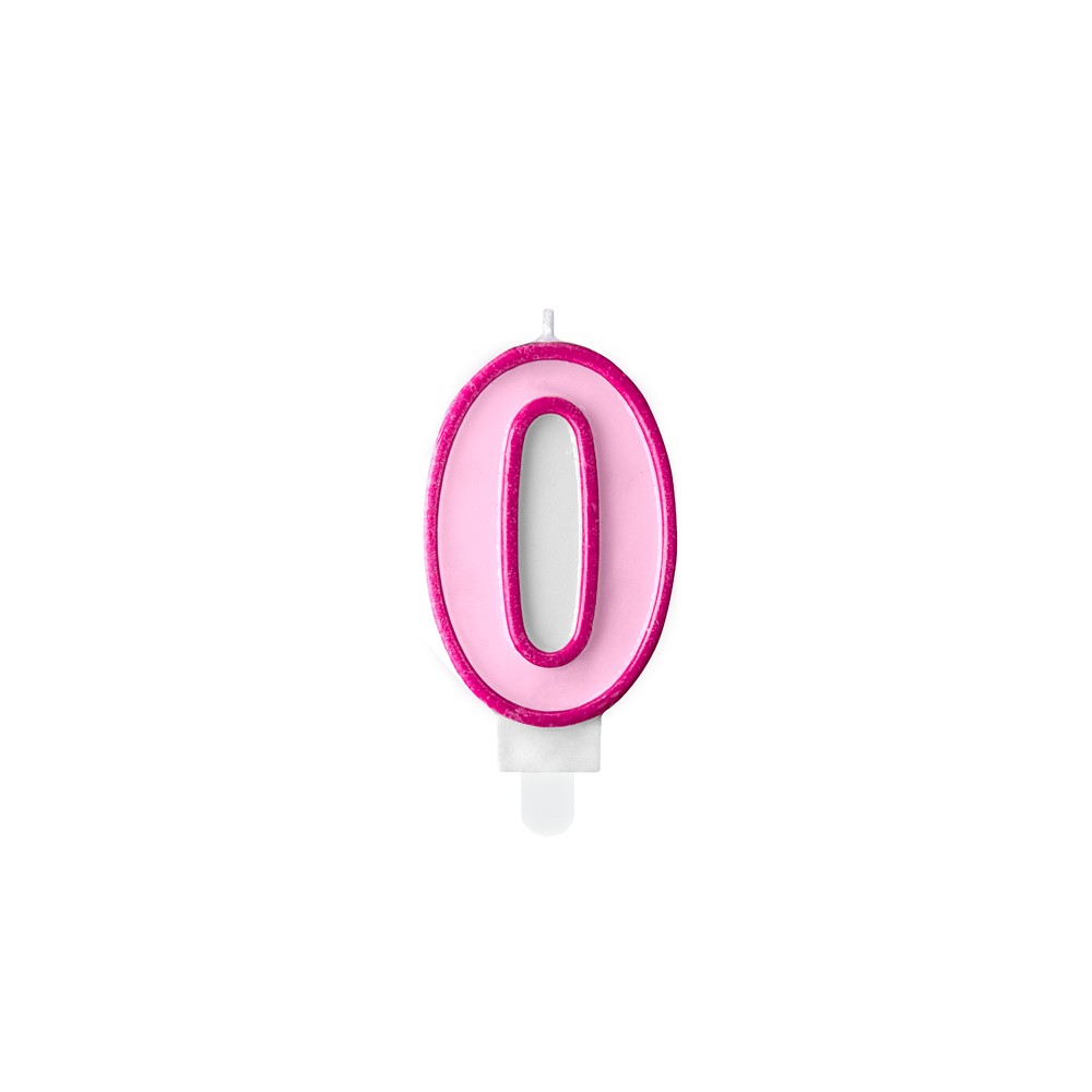 Bougie Chiffre 0 - rose