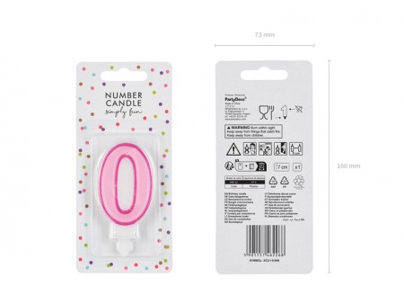 Bougie Chiffre 0 - rose