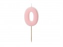 Bougie Chiffre 0 - rose clair