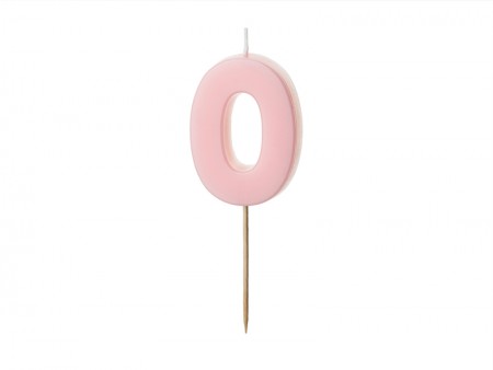 Bougie Chiffre 0 - rose clair