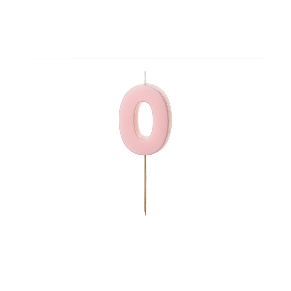 Bougie Chiffre 0 - rose clair