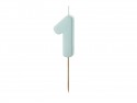 Bougie Chiffre 1 - bleu clair
