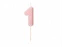Bougie Chiffre 1 - rose clair