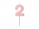 Bougie Chiffre 2 - rose clair