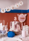 Bougie Chiffre 3 - rose clair