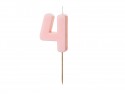 Bougie Chiffre 4 - rose clair