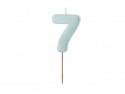 Bougie Chiffre 7 - bleu clair