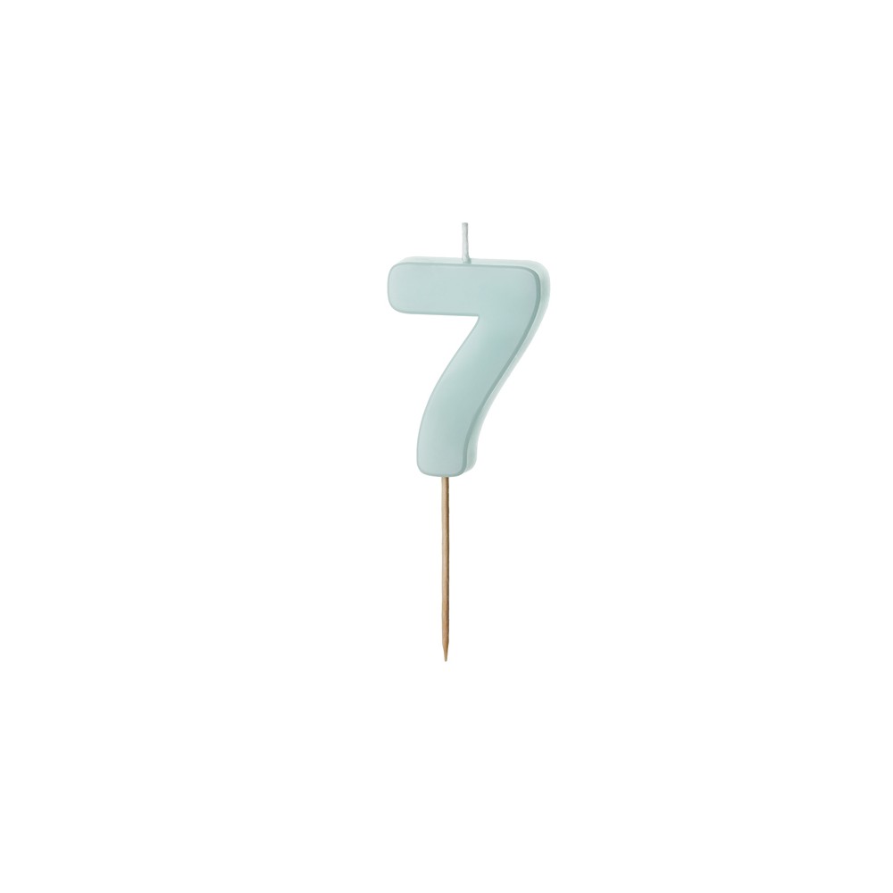 Bougie Chiffre 7 - bleu clair