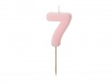 Bougie Chiffre 7 - rose clair