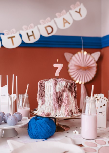 Bougie Chiffre 7 - rose clair