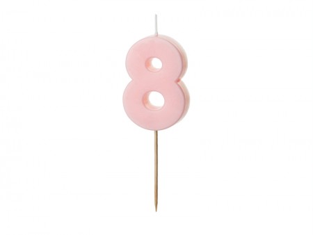 Bougie Chiffre 8 - rose clair