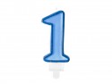 Bougie Chiffre 1 - bleu