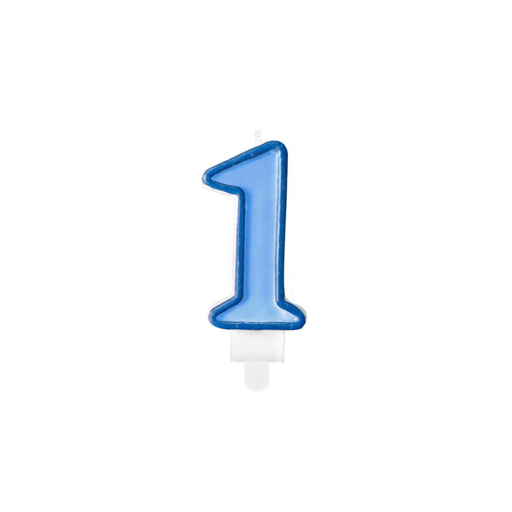 Bougie Chiffre 1 - bleu