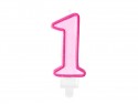 Bougie Chiffre 1 - rose