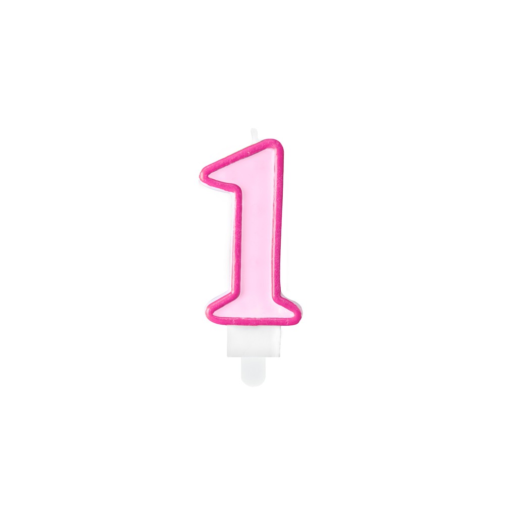 Bougie Chiffre 1 - rose