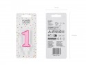 Bougie Chiffre 1 - rose