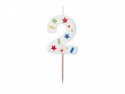 Bougie Chiffre '2' - confettis blancs