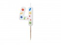 Bougie Chiffre '4' - confettis blancs