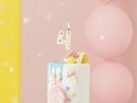Bougie Chiffre '4' - confettis blancs