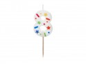 Bougie Chiffre '8' - confettis blancs