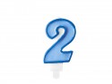 Bougie Chiffre 2 - bleu