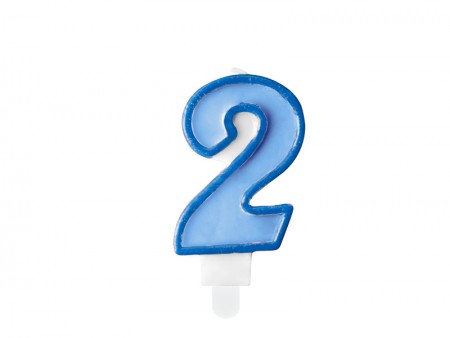Bougie Chiffre 2 - bleu