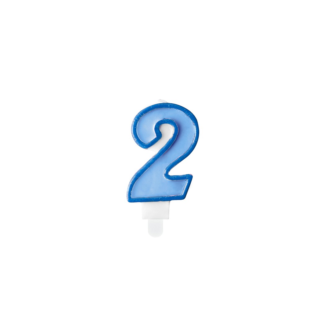 Bougie Chiffre 2 - bleu