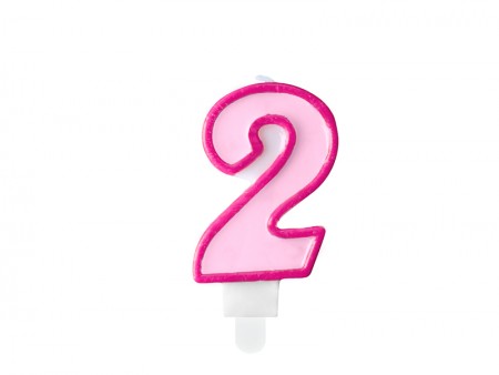 Bougie Chiffre 2 - rose
