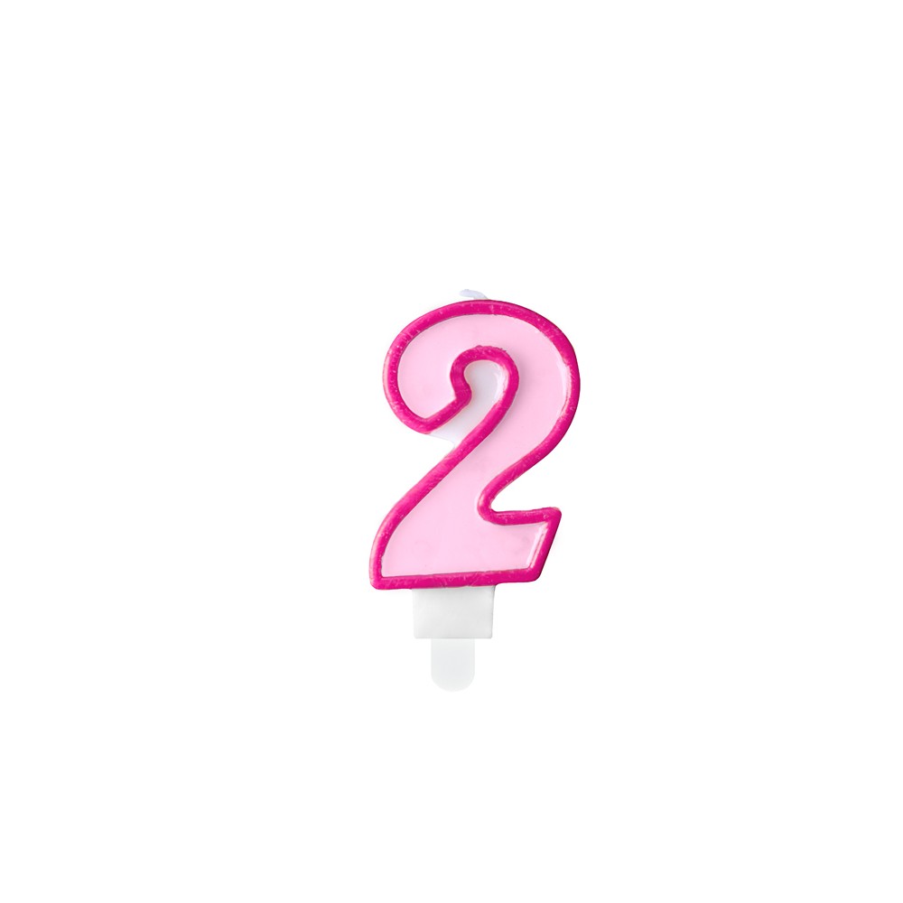 Bougie Chiffre 2 - rose