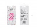 Bougie Chiffre 2 - rose