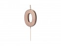 Bougie Chiffre 0 - or rose -