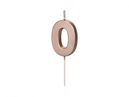 Bougie Chiffre 0 - or rose -