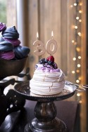 Bougie Chiffre 0 - or rose -