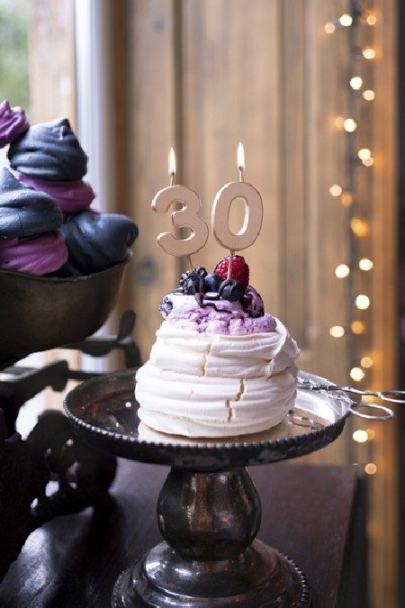 Bougie Chiffre 0 - or rose -