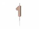 Bougie Chiffre 1 - or rose