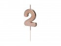 Bougie Chiffre 2 - or rose