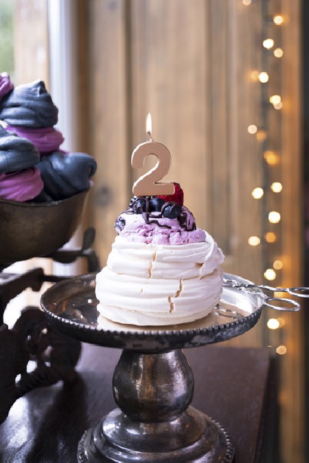 Bougie Chiffre 2 - or rose