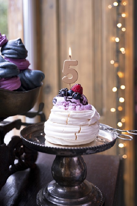 Bougie Chiffre 5 - or rose