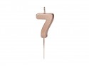 Bougie Chiffre 7 - or rose