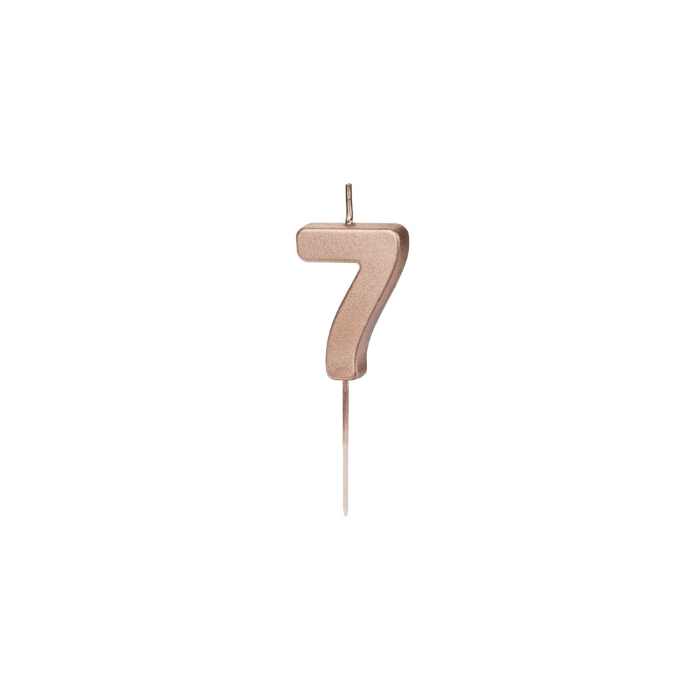 Bougie Chiffre 7 - or rose