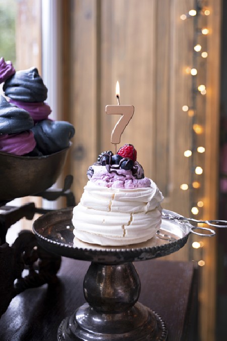Bougie Chiffre 7 - or rose