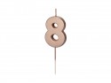 Bougie Chiffre 8 - or rose