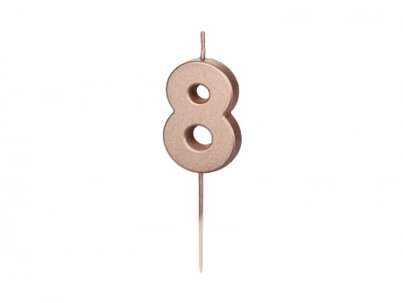 Bougie Chiffre 8 - or rose